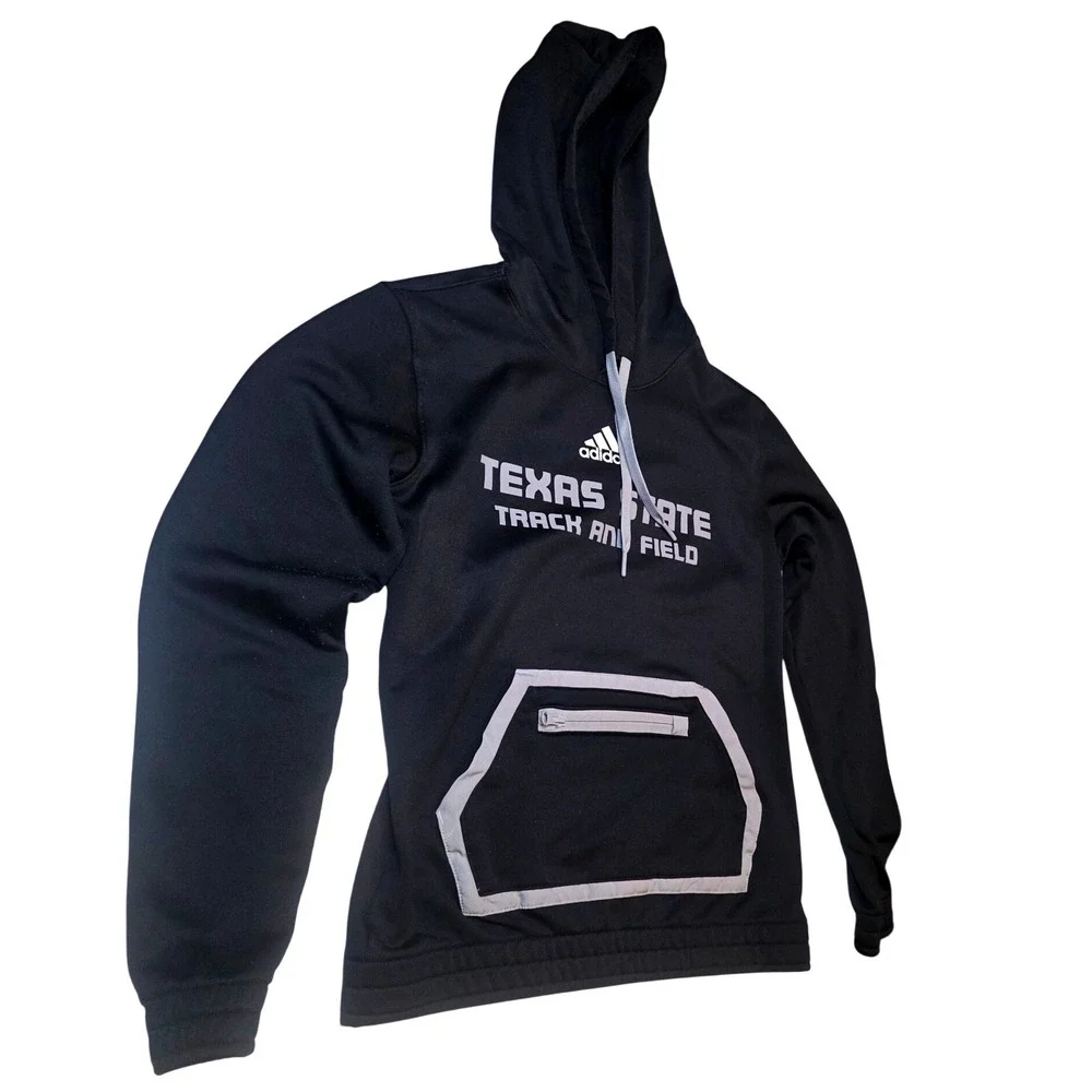 Adidas‎ Texas State Track and Field Hoodie Black Grey AEROREADY XS
